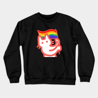 owie waving a pride flag Crewneck Sweatshirt